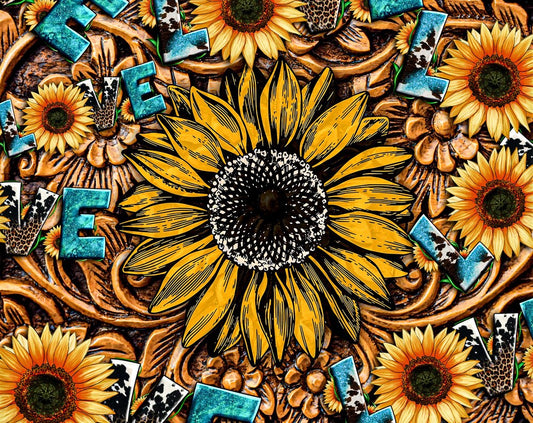 Sunflower LOVE Tumbler Wrap Bundle – 20oz, 30oz Skinny Sublimation PNGs