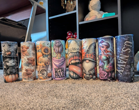 Custom Tumblers – Tattooed Babes, Military Grit, Fall Sass & Halloween Heat